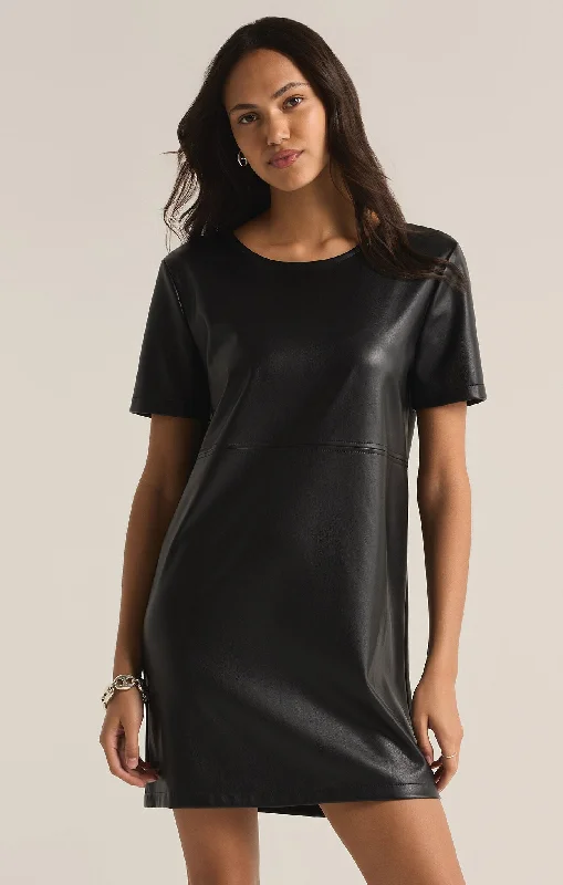 London Faux Leather Dress Preppy unclassified dresses