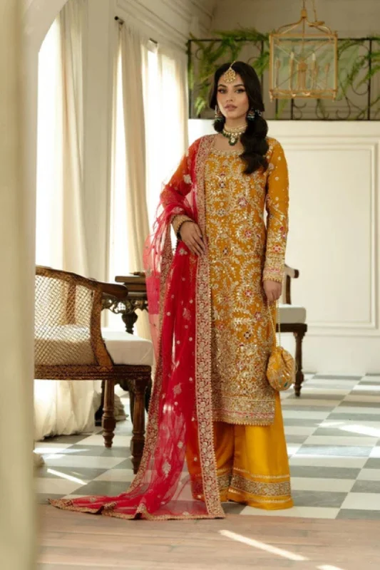 Mustard Pink Mehendi Wear Silk Suit Color block unclassified dresses