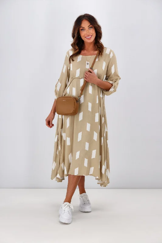 New U Collection Brooke Dress Beige Embroidered unclassified dresses