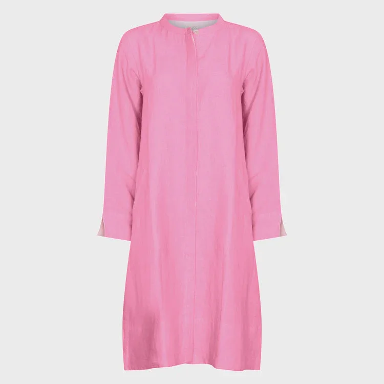 NOLOGO Super mix blush pink linen coat dress Ruffled unclassified dresses