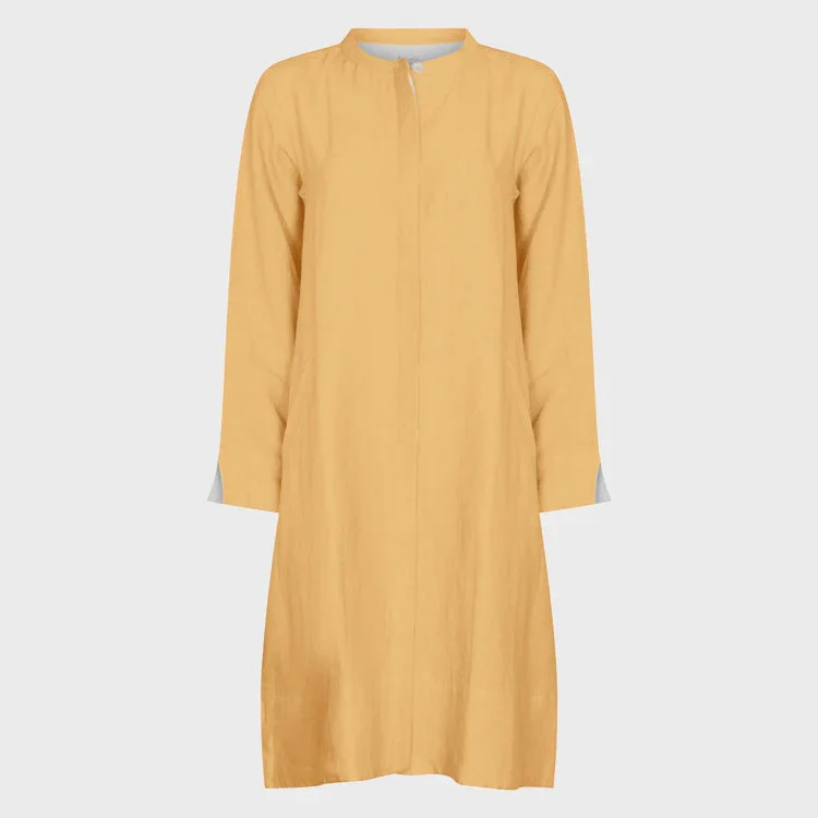 NOLOGO Super mix gold linen coat dress Bodycon unclassified dresses