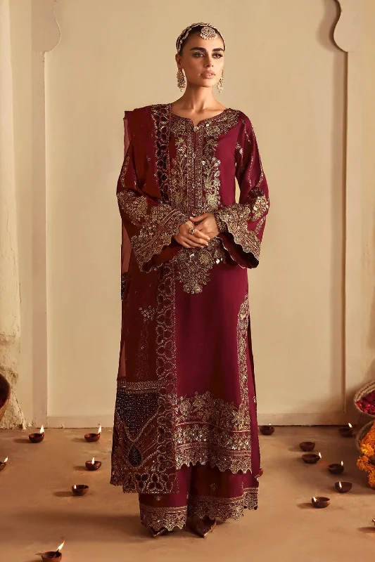 Pakistani Maroon Golden Silk Suit High-end unclassified dresses