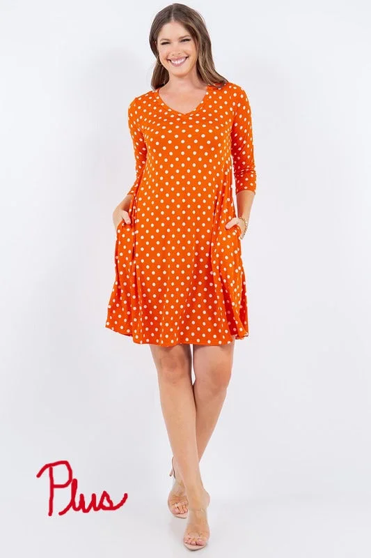 PL Tangerine Polka Dress Affordable unclassified dresses