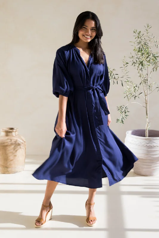 PQ Collection Athena Dress Navy Long unclassified dresses