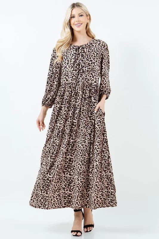 Quinn Animal Print Dress Long floral dresses