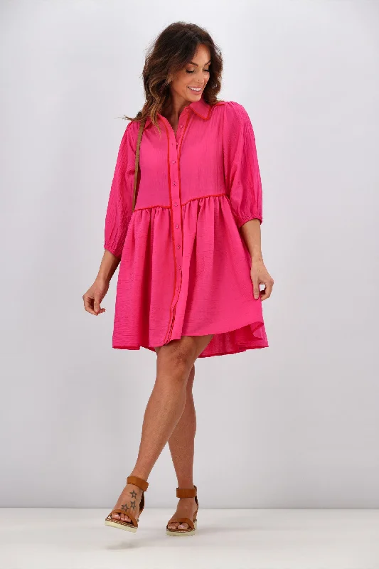 Roseason Poppy Dress Hot Pink Velvet unclassified dresses