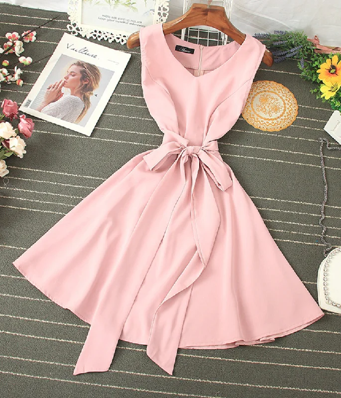 Simple v neck sleeveless dress summer dress  1200 Preppy unclassified dresses