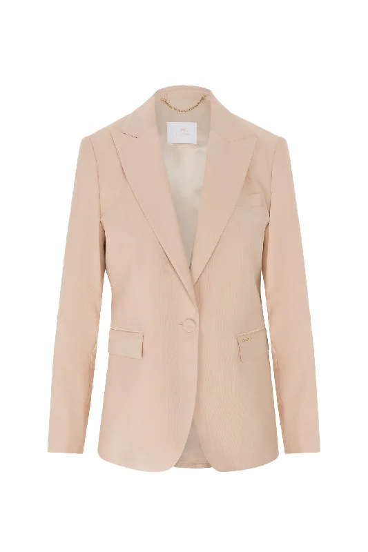 Slim fit single-breasted blazer in soft color Bodycon unclassified dresses