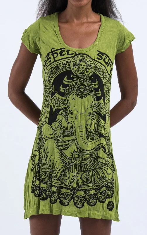 Sure Design Women's Batman Ganesh Dress Lime Boho unclassified dresses