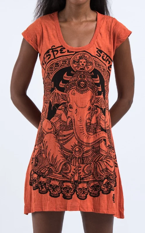 Sure Design Women's Batman Ganesh Dress Orange Sleeveless unclassified dresses