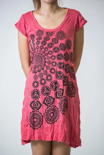 Sure Design Women's Chakra Fractal Dress Red Petite unclassified dresses