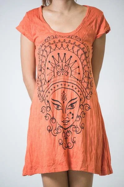 Sure Design Women's Durga Kali Dress Orange Boho unclassified dresses