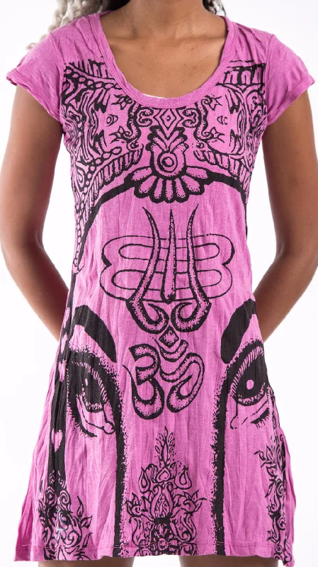 Sure Design Women's Indian Gods Dress Pink Trendy unclassified dresses