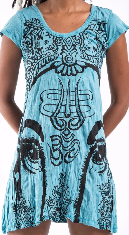 Sure Design Women's Indian Gods Dress Turquoise Trendy new unclassified dresses