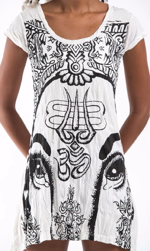 Sure Design Women's Indian Gods Dress White Travel unclassified dresses