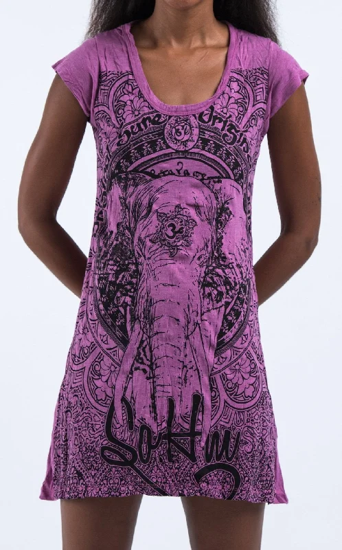 Sure Design Women's Wild Elephant Dress Pink Bodycon unclassified dresses