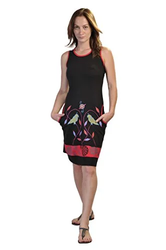 Women Sleeveless Dress with Bird Embroidery | Original Brand Long unclassified dresses