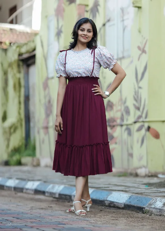 Maroon Bouquet Flowy unclassified dresses