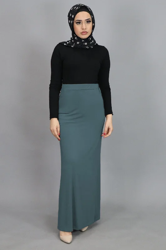 Mint Gray Spandex Maxi Skirt Lace Maxi Skirt