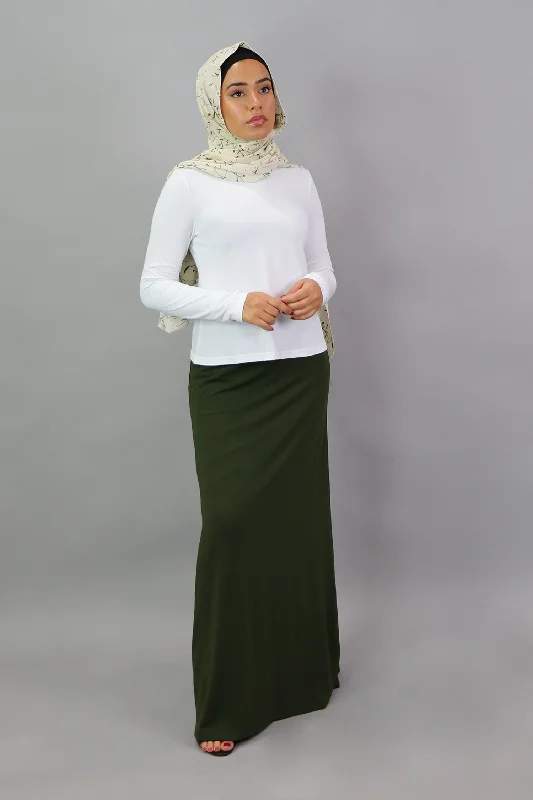 White Long Sleeve Top Stylish Maxi Skirt