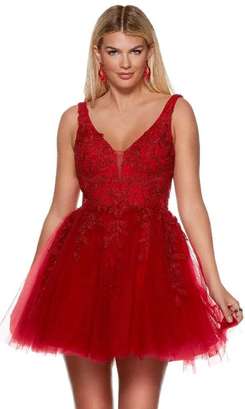 Alyce Paris 3163 - Applique Tulle Homecoming Dress Vintage Tulle Dress