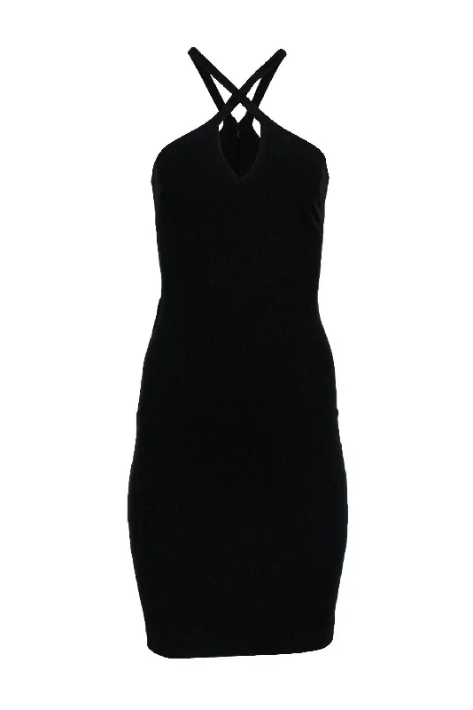 Likely - Black Sleeveless Bodycon Dress w/ Crisscross Design Sz 0 Bold Bodycon Dress