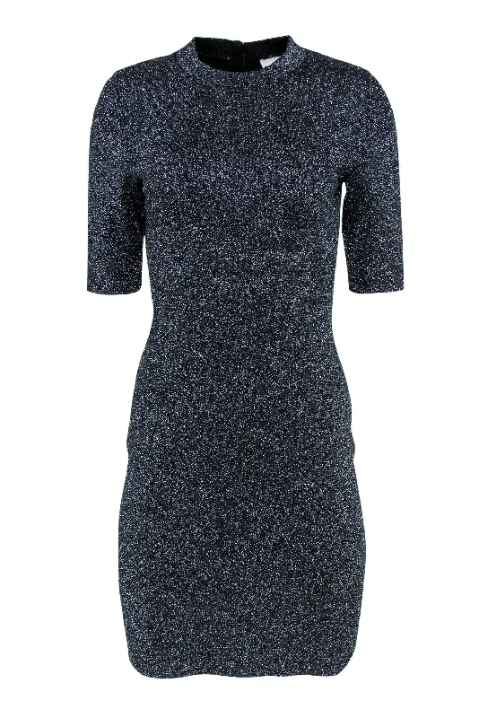 Reiss - Navy Sparkly Short Sleeve Bodycon Dress Sz 8 Bodycon Dress Outfit