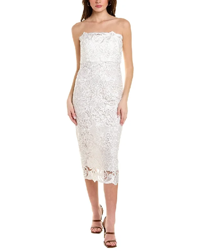 Badgley Mischka Lace Midi Column Dress Printed Midi Outfit