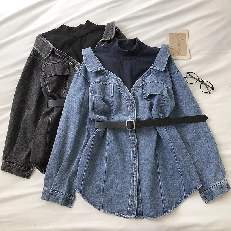 Derby Denim Shirt Dress Linen Shirt Dress