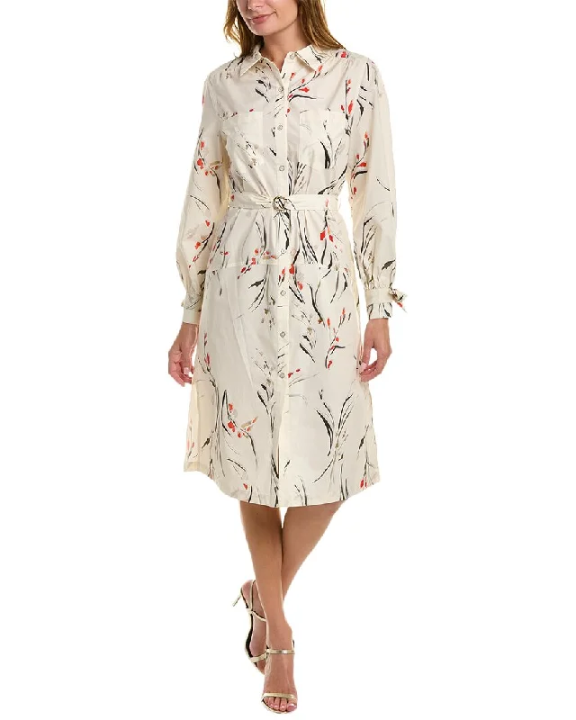 Marchesa Notte Printed Shirtdress Layered Shirt Dress