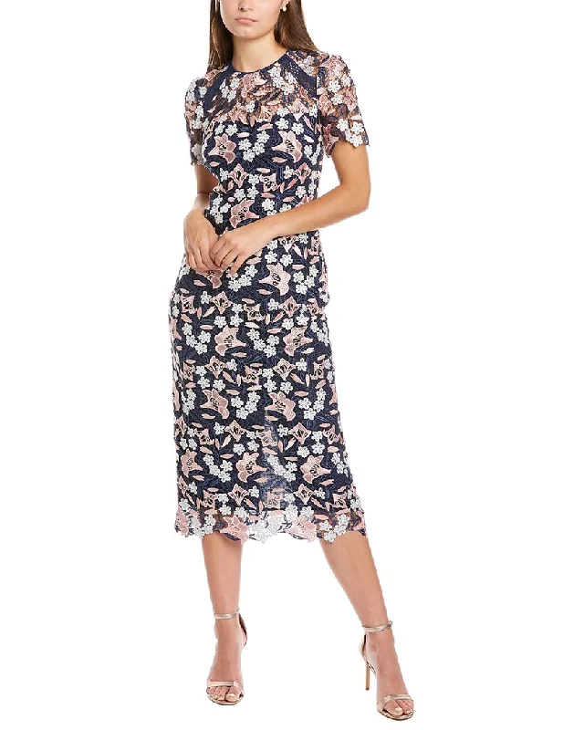 Shoshanna Kiriya Midi Dress Ruffled Floral Skirt