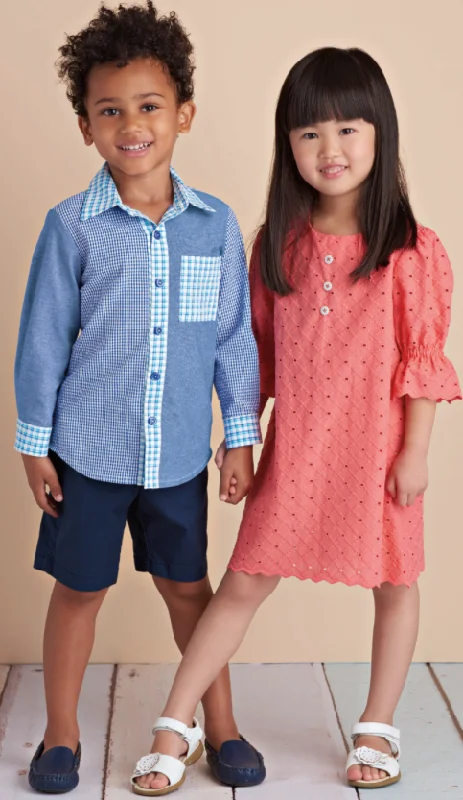 Simplicity Children's Dress and Shirt S8852 Vintage Shirt Dress